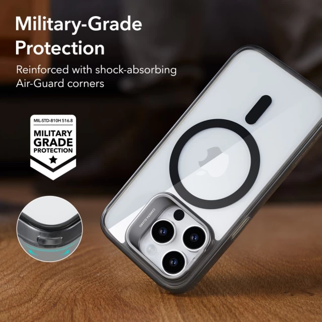 Чохол ESR Classic Kickstand Halolock для iPhone 14 Pro Max Clear Black with MagSafe (4894240175415)