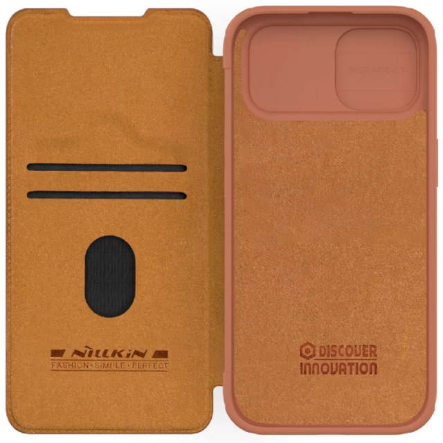 Чохол Nillkin Qin Pro для iPhone 15 Brown (6902048265189)
