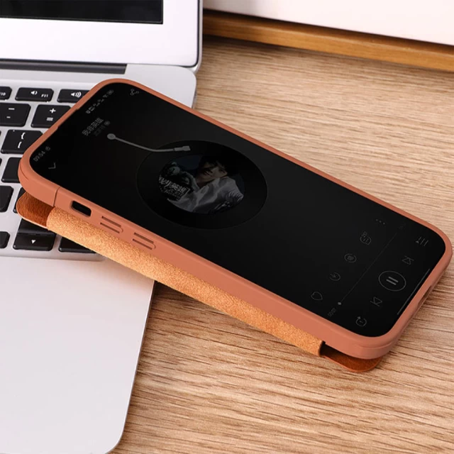 Чехол Nillkin Qin Pro для iPhone 15 Plus Brown (6902048265240)