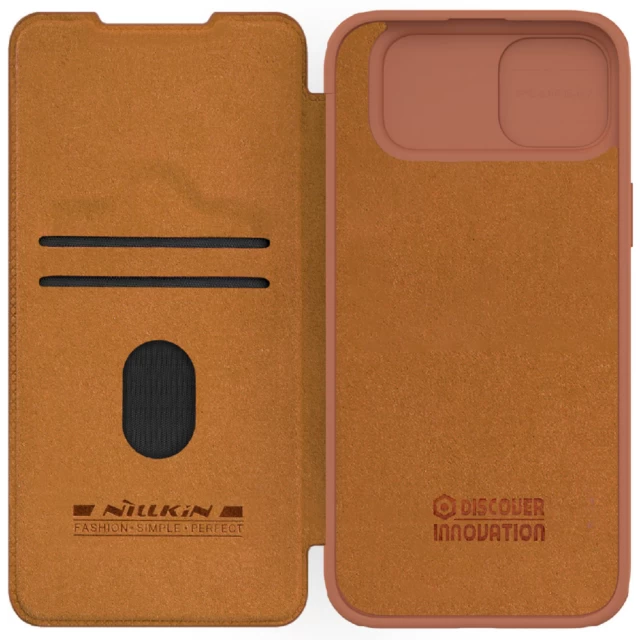 Чохол Nillkin Qin Pro для iPhone 15 Plus Brown (6902048265240)