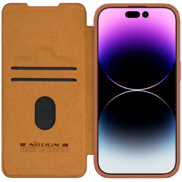 Чохол Nillkin Qin Pro для iPhone 15 Pro Brown (6902048265219)