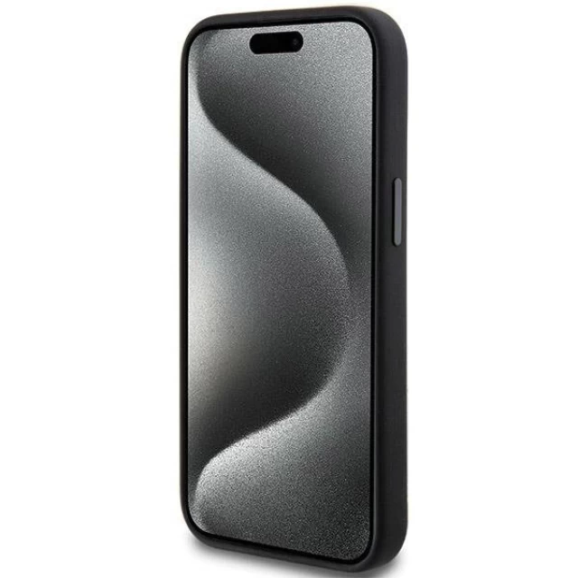 Чехол Mercedes для iPhone 15 Leather Debossed Lines Black (AMHCP15SGSEBK)