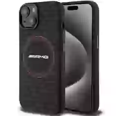 Чехол Mercedes для iPhone 15 Leather Debossed Lines Black (AMHCP15SGSEBK)