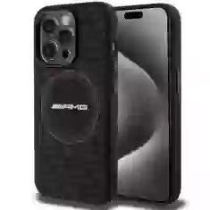 Чехол Mercedes для iPhone 15 Pro Max Leather Debossed Lines Black (AMHCP15XGSEBK)
