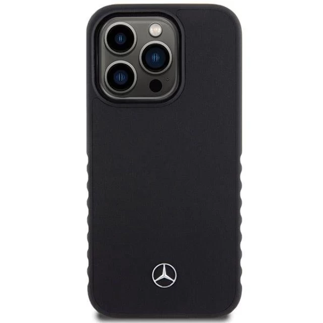 Чехол Mercedes Smooth Leather для iPhone 15 Pro Max Black with MagSafe (MEHMP15X23RCFK)