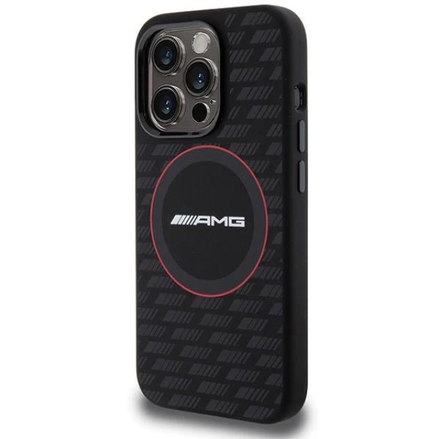 Чохол Mercedes для iPhone 15 Pro Leather Debossed Lines Black (AMHMP15L23SMRK)