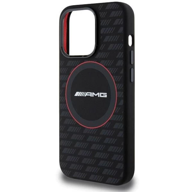 Чохол Mercedes для iPhone 15 Pro Leather Debossed Lines Black (AMHMP15L23SMRK)