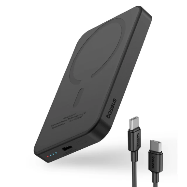 Портативний зарядний пристрій Baseus Magnetic Mini 20W | 7.5W 5000mAh Black with USB-C to USB-C Cable with MagSafe (P10022107113-00)