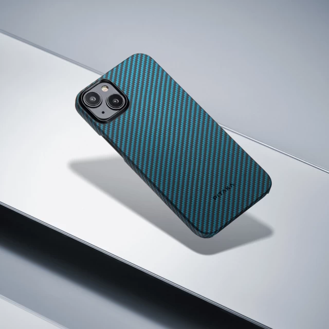 Чохол Pitaka MagEZ Case 4 Twill 1500D для iPhone 15 Pro Max Black Blue with MagSafe (KI1508PM)