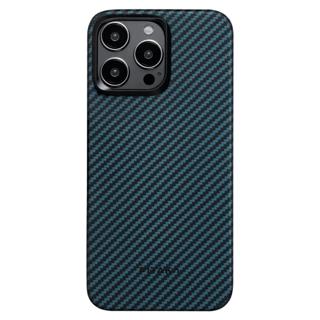 Чохол Pitaka MagEZ Case 4 Twill 1500D для iPhone 15 Pro Max Black Blue with MagSafe (KI1508PM)