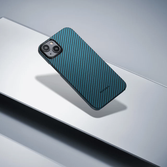 Чохол Pitaka MagEZ Case 4 Twill 1500D для iPhone 15 Pro Black Blue with MagSafe (KI1508P)