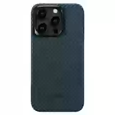 Чехол Pitaka MagEZ Case 4 Twill 1500D для iPhone 15 Pro Black Blue with MagSafe (KI1508P)