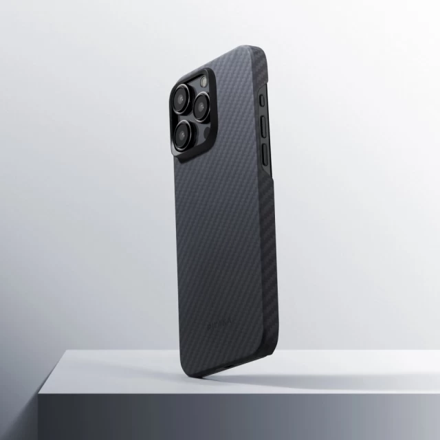Чехол Pitaka MagEZ Case 4 Twill 1500D для iPhone 15 Pro Black Grey with MagSafe (KI1501P)