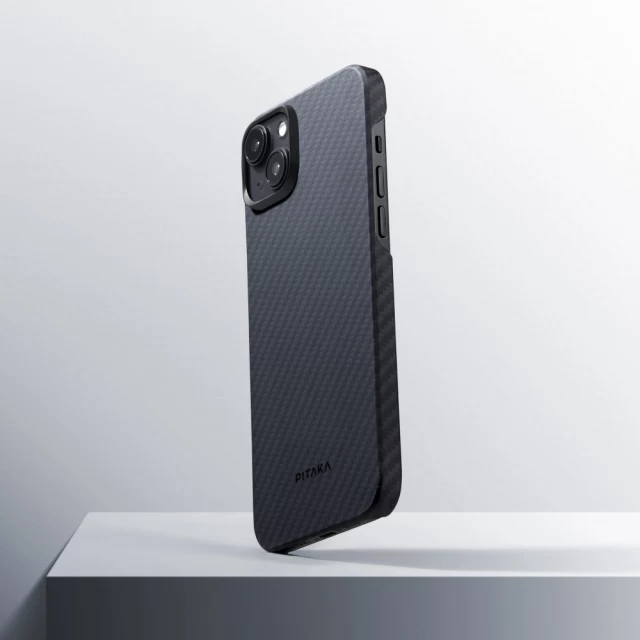 Чехол Pitaka MagEZ Case 4 Twill 1500D для iPhone 15 Plus Black Grey with MagSafe (KI1501M)