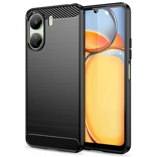 Чехол Tech-Protect TPUCarbon для Xiaomi Redmi 13С | Poco C65 Black (9319456608571)