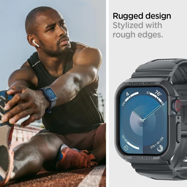 Чохол-ремінець Spigen Rugged Armor Pro для Apple Watch 45 mm Dark Grey (ACS07387)