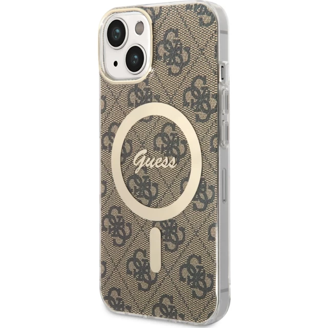 Чохол Guess IML 4G для iPhone 15 | 14 | 13 Brown with MagSafe (GUHMP13MH4STW)