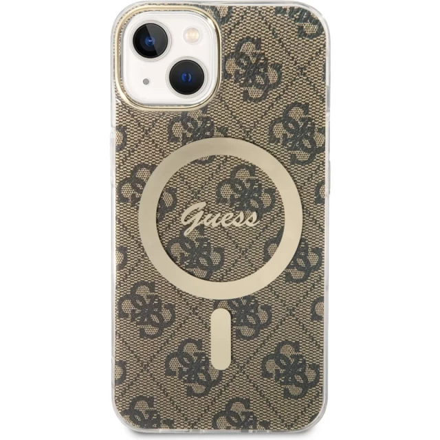 Чохол Guess IML 4G для iPhone 15 | 14 | 13 Brown with MagSafe (GUHMP13MH4STW)
