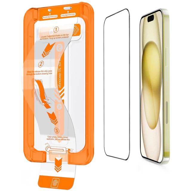 Защитное стекло Upex для iPhone 15 Plus AlignMaster Full Coverage Transparent (UP191006)