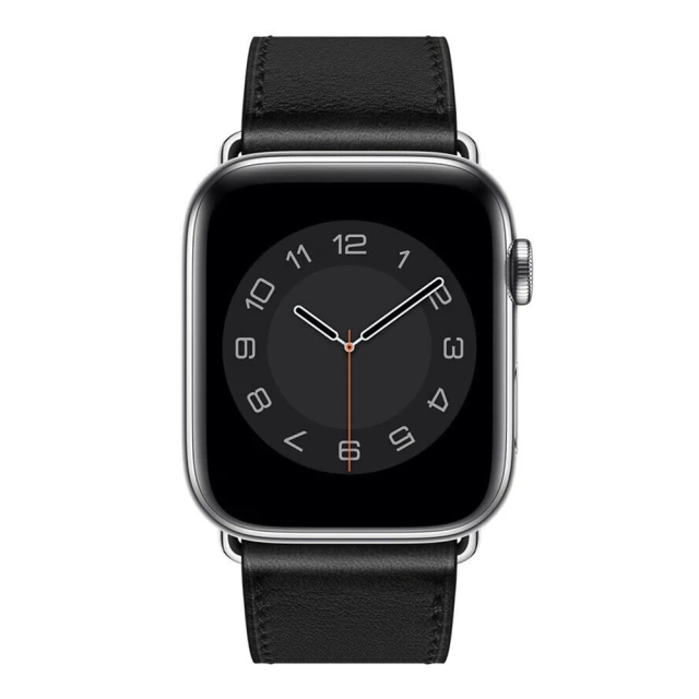 Ремінець Upex Single Tour Deployment Buckle для Apple Watch 49 | 45 | 44 | 42 mm Noir Swift Leather