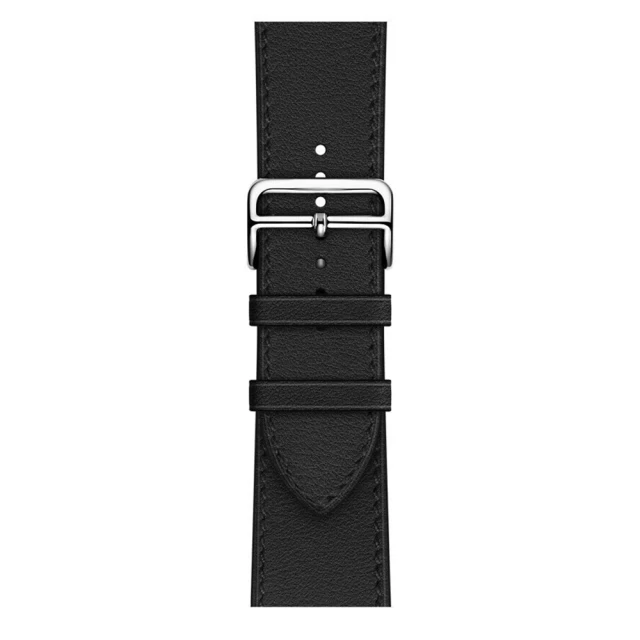 Ремешок Upex Single Tour Deployment Buckle для Apple Watch 49 | 45 | 44 | 42 mm Noir Swift Leather