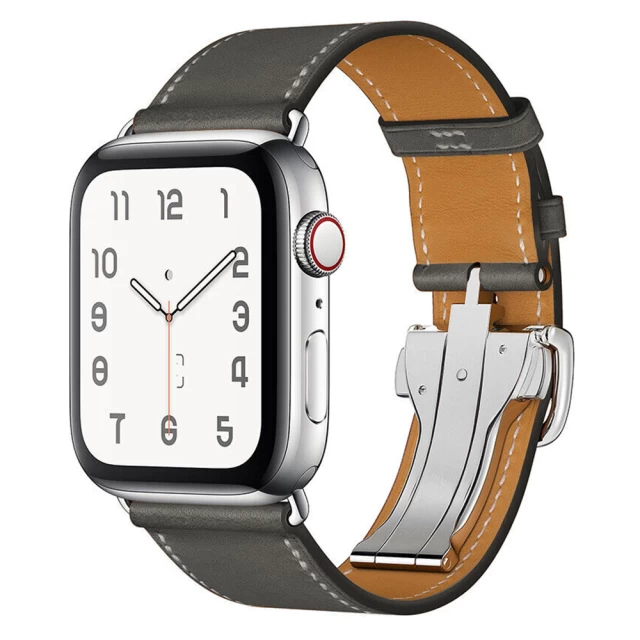 Ремешок Upex Single Tour Deployment Buckle для Apple Watch 49 | 45 | 44 | 42 mm Etoupe Swift Leather