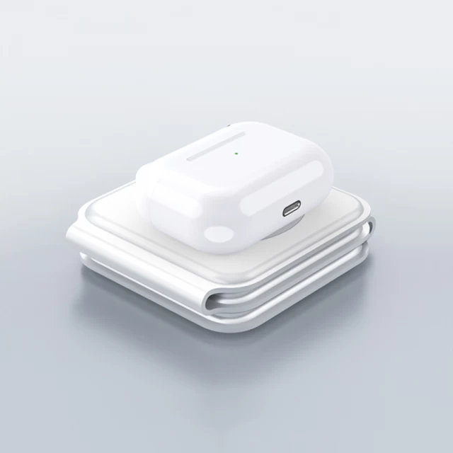 Бездротовий зарядний пристрій WIWU Foldable 3-in-1 15W White (M6)