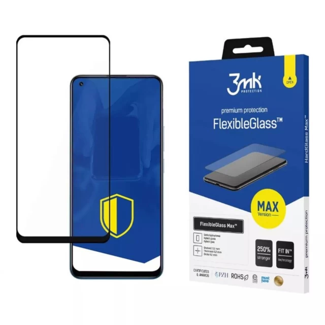 Захисне скло 3mk FlexibleGlass Max для Realme 8 Pro Black (5903108403115)