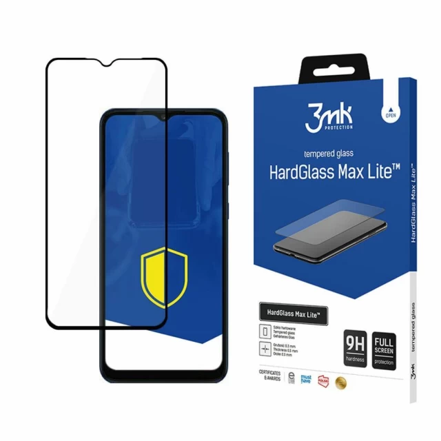 Защитное стекло 3mk HardGlass Max Lite для Samsung Galaxy A03 Core (A032F) Black (5903108448062)