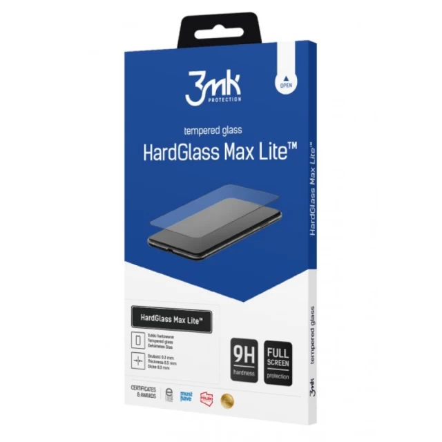 Захисне скло 3mk HardGlass Max Lite для Xiaomi Poco F3 5G Black (5903108370905)
