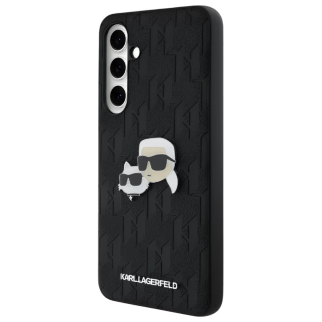 Чохол Karl Lagerfeld Monogram Karl & Choupette Head Pin для Samsung Galaxy S24 FE (S721) Black (KLHCS24FEPGKLKCPK)