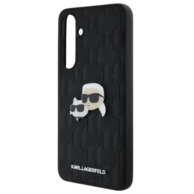 Чохол Karl Lagerfeld Monogram Karl & Choupette Head Pin для Samsung Galaxy S24 FE (S721) Black (KLHCS24FEPGKLKCPK)