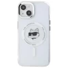 Чехол Karl Lagerfeld IML Metal Choupette Head для iPhone 15 Plus White with MagSafe (KLHMP15MHLSCHH)