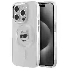 Чехол Karl Lagerfeld IML Metal Choupette Head для iPhone 15 Pro White with MagSafe (KLHMP15LHLSCHH)