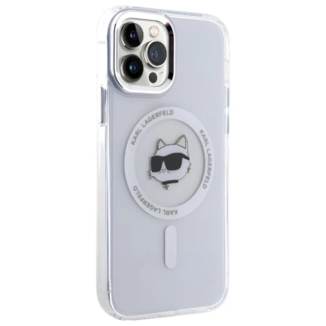 Чехол Karl Lagerfeld IML Metal Choupette Head для iPhone 12 | 12 Pro White with MagSafe (KLHMP12MHLSCHH)