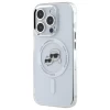 Чохол Karl Lagerfeld IML Metal Karl & Choupette Head для iPhone 15 Pro Max White with MagSafe (KLHMP15XHLSKCH)