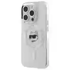 Чехол Karl Lagerfeld IML Metal Choupette Head для iPhone 15 Pro Max White with MagSafe (KLHMP15XHLSCHH)