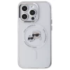 Чохол Karl Lagerfeld IML Metal Karl & Choupette Head для iPhone 15 Pro White with MagSafe (KLHMP15LHLSKCH)