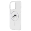 Чохол Karl Lagerfeld IML Metal Karl & Choupette Head для iPhone 15 Pro White with MagSafe (KLHMP15LHLSKCH)