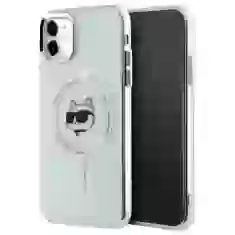 Чехол Karl Lagerfeld IML Metal Choupette Head для iPhone 11 | XR White with MagSafe (KLHMN61HLSCHH)