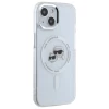 Чохол Karl Lagerfeld IML Metal Karl & Choupette Head для iPhone 15 White with MagSafe (KLHMP15SHLSKCH)