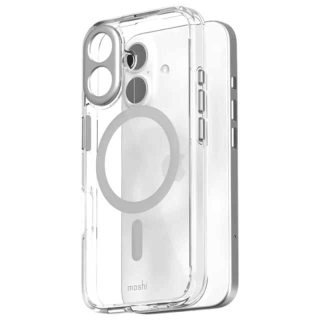 Чехол Moshi iGlaze Slim Hardshell Case для iPhone 16 Luna Silver with MagSafe (99MO241011)