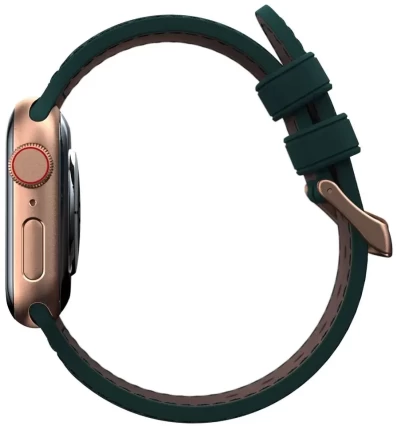 Ремешок Elements Njord Salmon Leather Strap для Apple Watch 49 | 45 | 44 | 42 mm Dark Green (SL14122) - 2