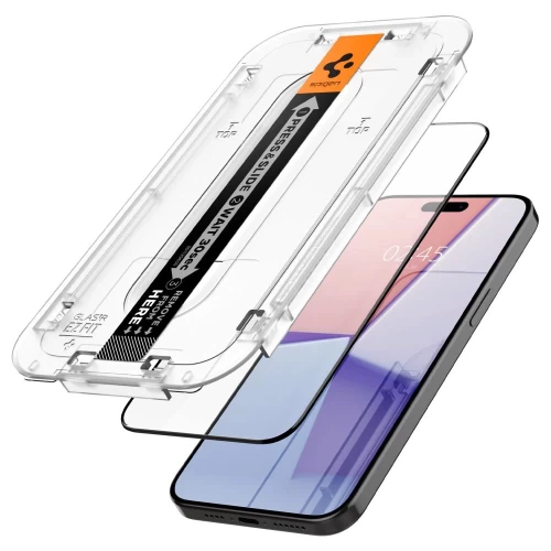 Защитное стекло Spigen Glas.TR "EZ FIT" FC для iPhone 15 Pro Black (AGL06899) - 2