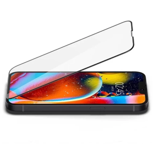 Защитное стекло Spigen Glass tR Slim HD для iPhone 13 | 13 Pro Black (AGL03392) - 1