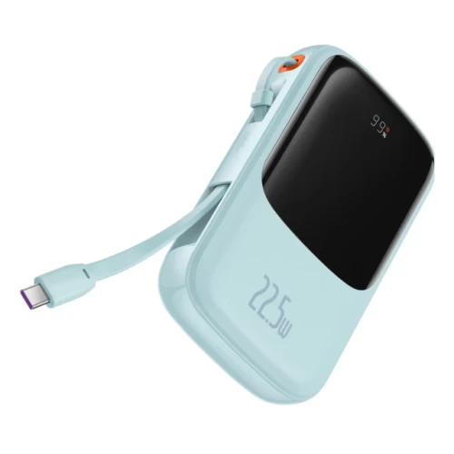 Портативний зарядний пристрій Baseus Q Pow 10000 mAh 22.5W with USB-C Cable Blue (PPQD020103) - 1