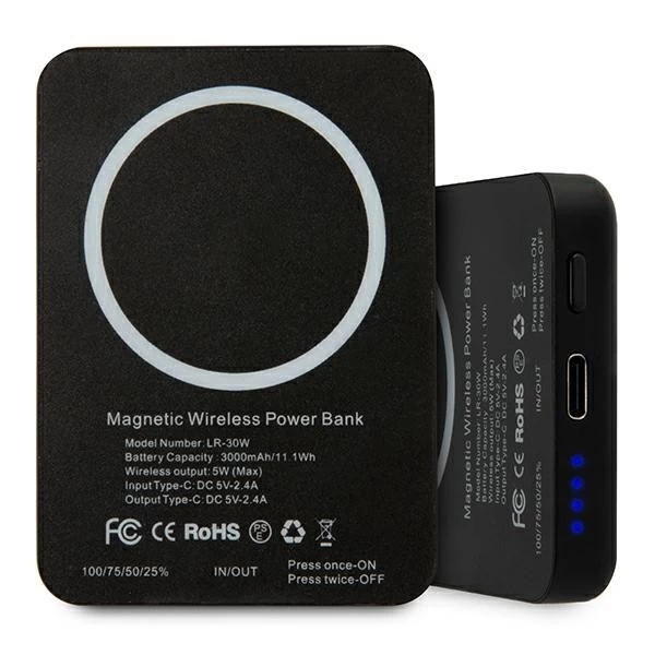 Портативний зарядний пристрій Karl Lagerfeld 3000mAh MagSafe Black (KLPBMSOIBK) - 2