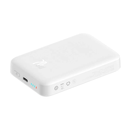 Портативное зарядное устройство Baseus Magnetic Mini Fast Charging 20W 10000 mAh Pink with USB-C to USB-C Cable White (PPCX030004) - 1