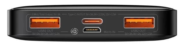 Портативное зарядное устройство Baseus Bipow Fast Charging 20000 mAh 20W with USB-A to Micro-USB 0.25m Cable Black (PPBD050501) - 3