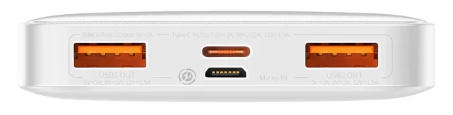 Портативное зарядное устройство Baseus Bipow Fast Charging 10000 mAh 20W with USB-A to Micro-USB 0.25m Cable White (PPBD050502) - 3